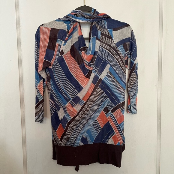 Anthropologie Moth multi stripe wrap cardigan in L - Picture 5 of 6